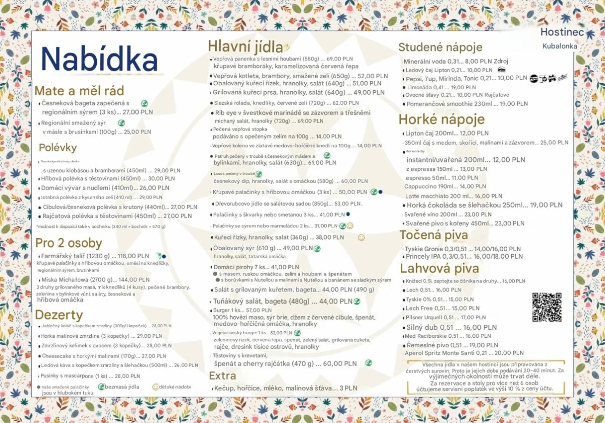Menu CZ