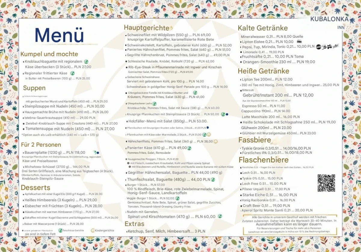 Menu DE