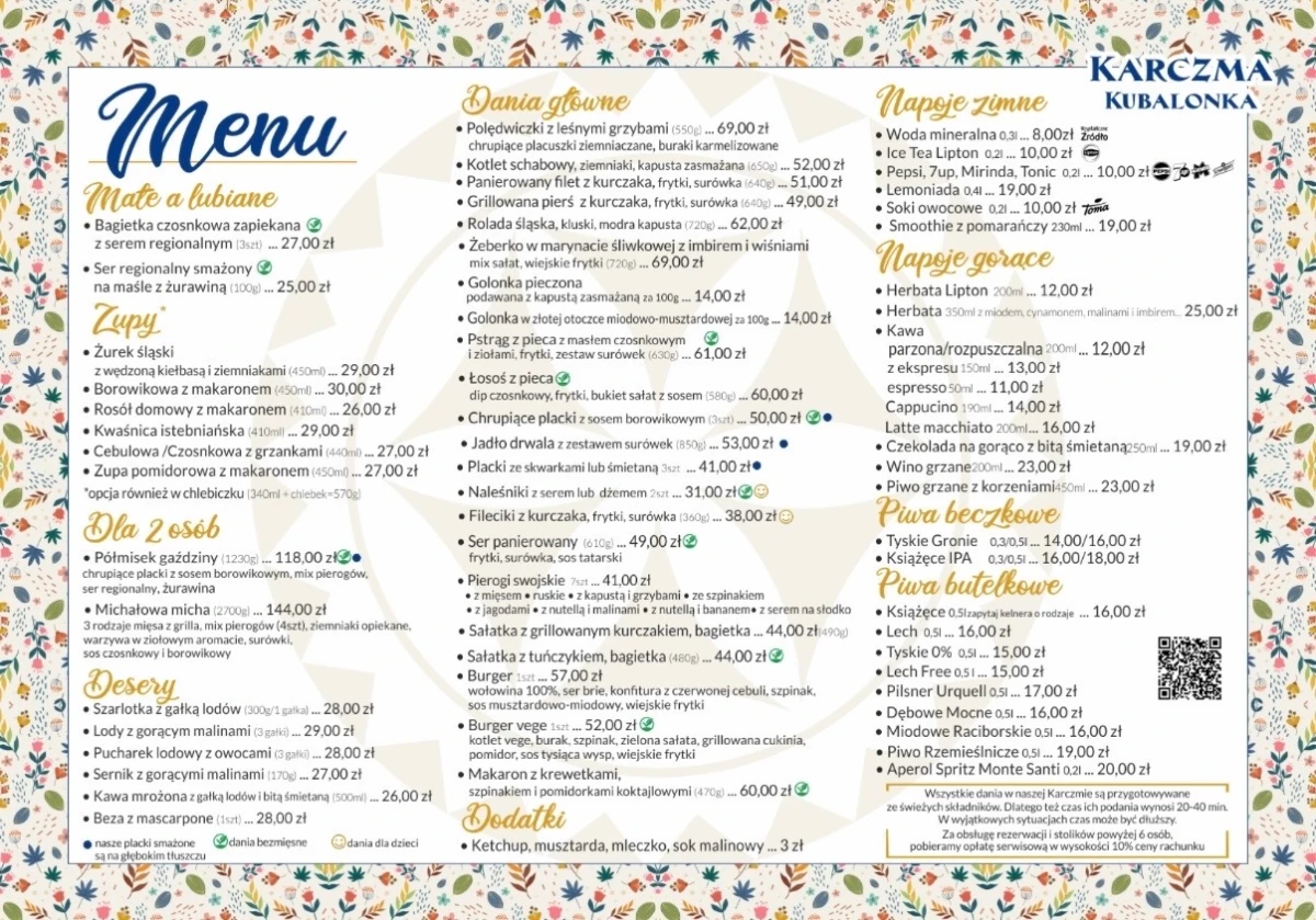 Menu Maj 2026